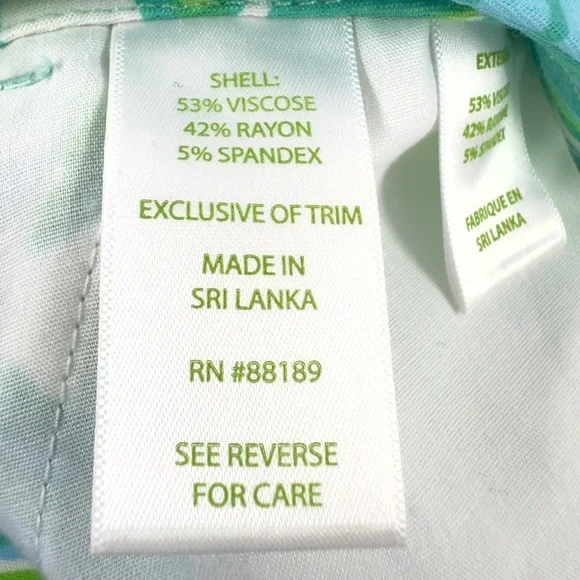 Lilly Pulitzer Alina Slim Ankle Pants Womens 0 Fronds Place Print Tropical Color - Picture 7 of 13